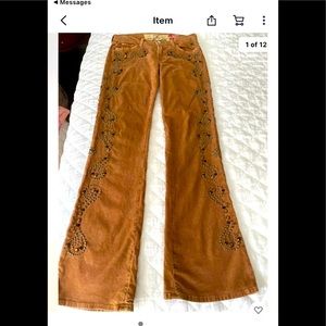 VINTAGE 7 FOR ALL MANKIND RUST CORDS/ SZ 28 “RARE” The Great China Wall
